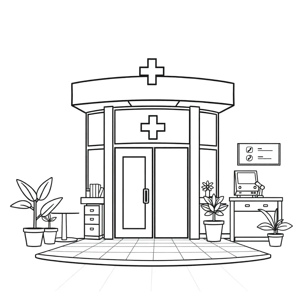 Ziekenhuis Arts Verpleegster Medisch Gezondheid coloring page for children