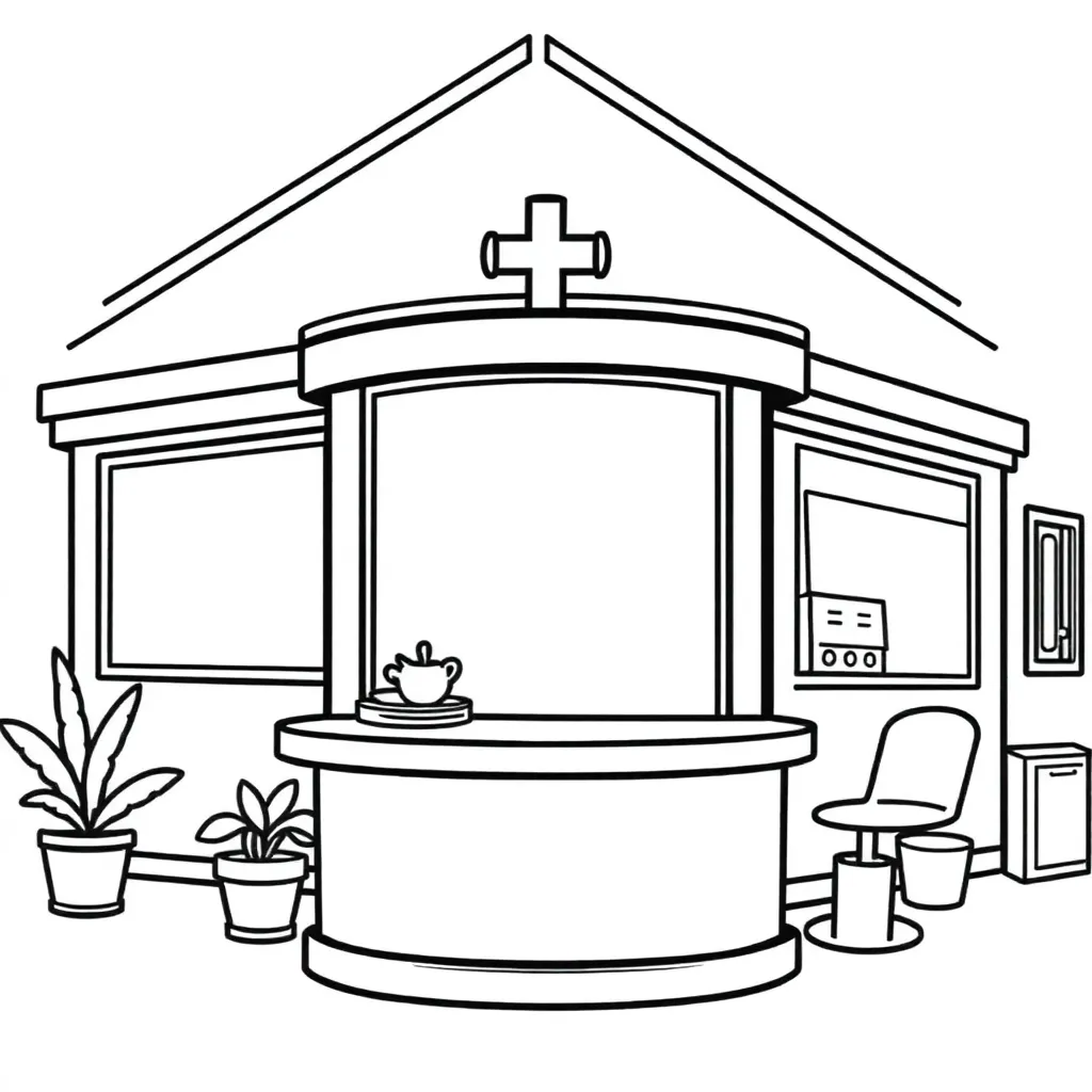 Ziekenhuis Dokter Verpleegkundige Medisch Gezondheid coloring page for children