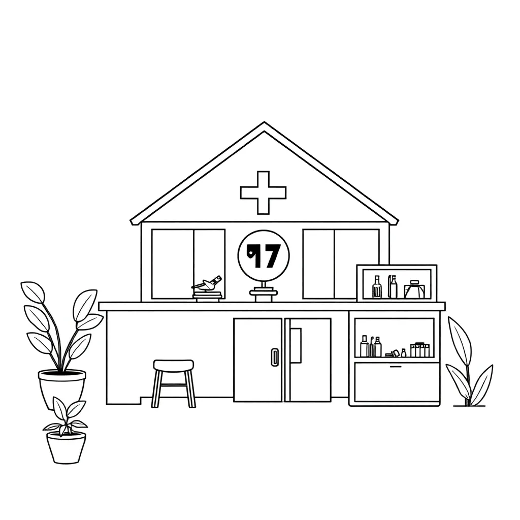 Ziekenhuis Dokter Verpleegkundige Medisch Gezondheid coloring page for children