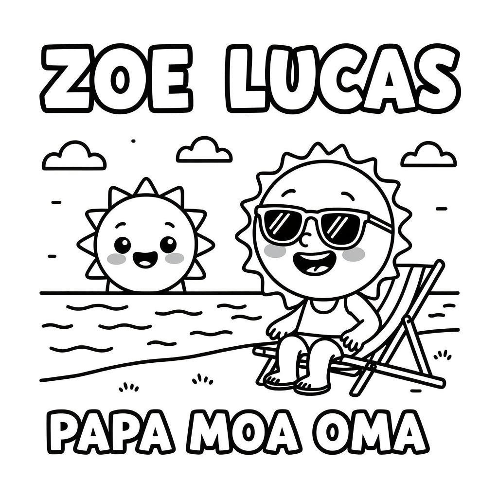 Zomervakantie coloring page for children