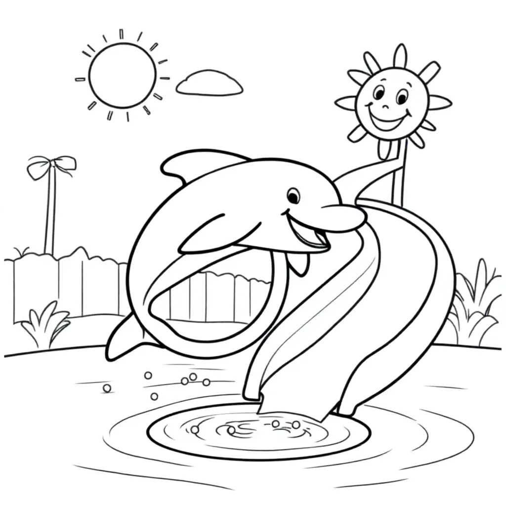 Zwempark coloring page for children