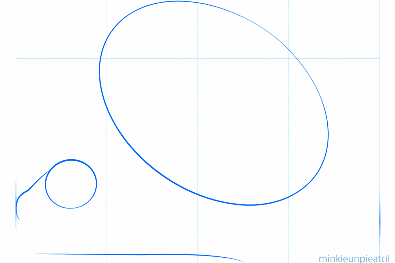 Basic shapes of a vulture: a large oval and a small circle for the head.