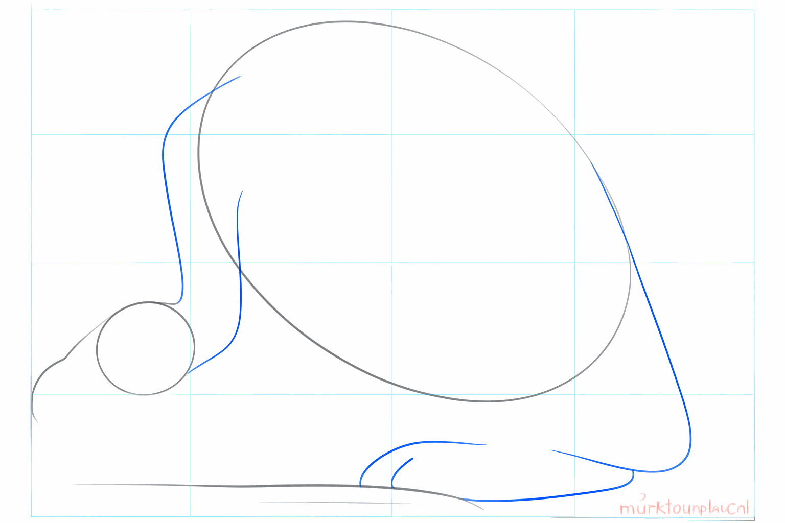 The neck lines and a diagonal line for the vulture's tail.