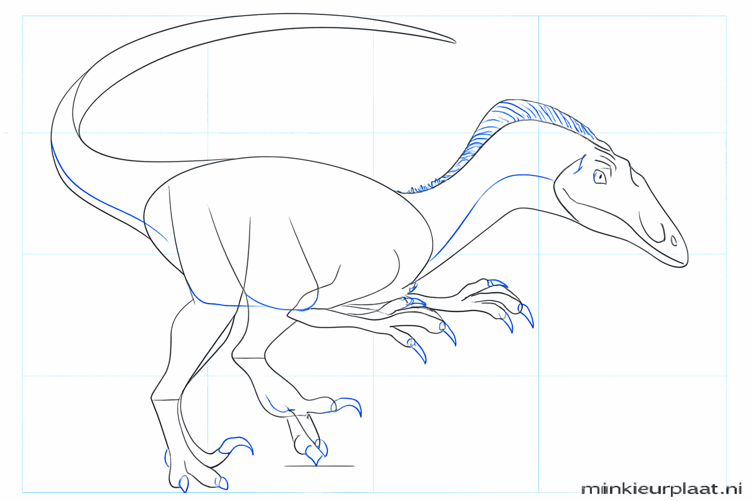 Teken scherpe klauwen aan de poten en voeg details toe aan de huid.