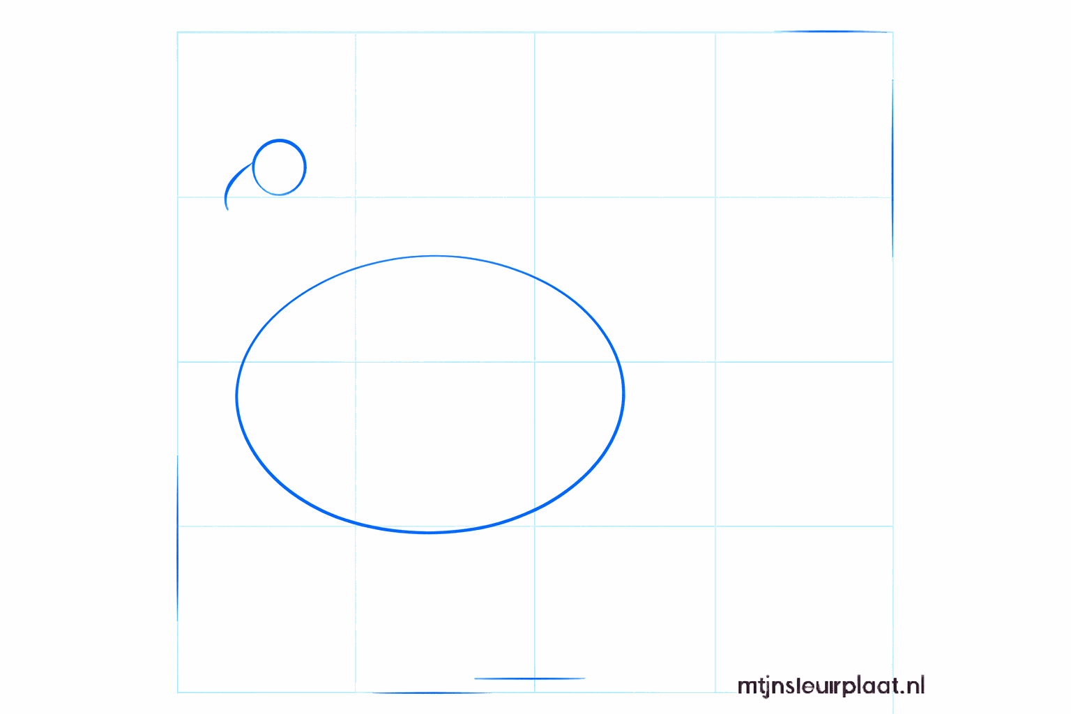 Basic shapes of a turkey: a small circle above a large horizontal oval.