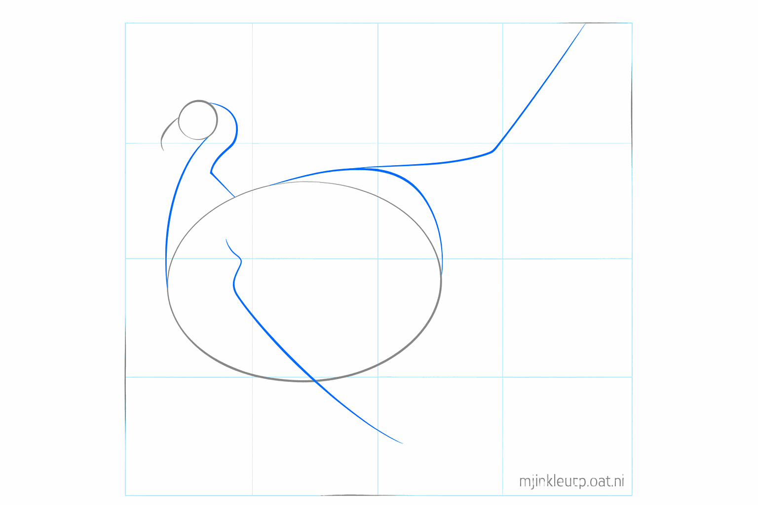 The neck lines connecting the head to the body of the turkey.