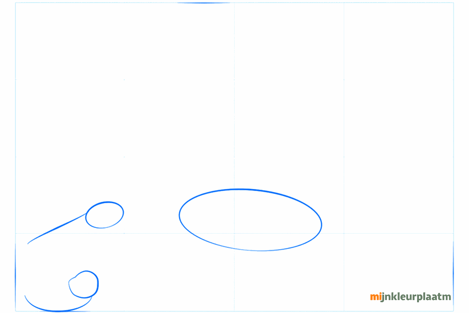 Basic shapes of a stork and baby drawn with ovals and circles.