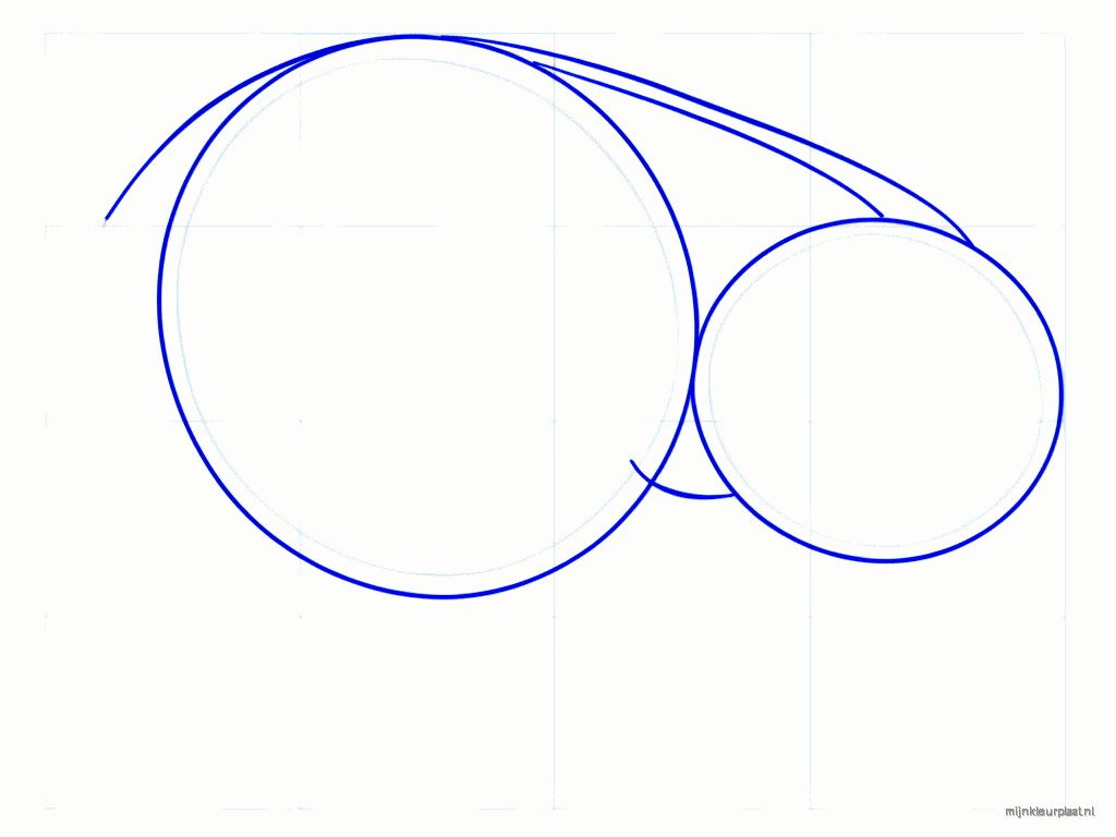 A large oval below the circle for the body.