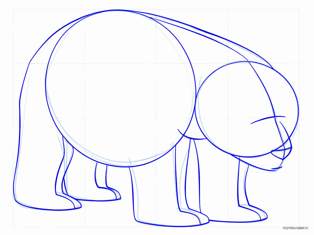 Two ovals for the eyes, with smaller circles inside for pupils and white dots.