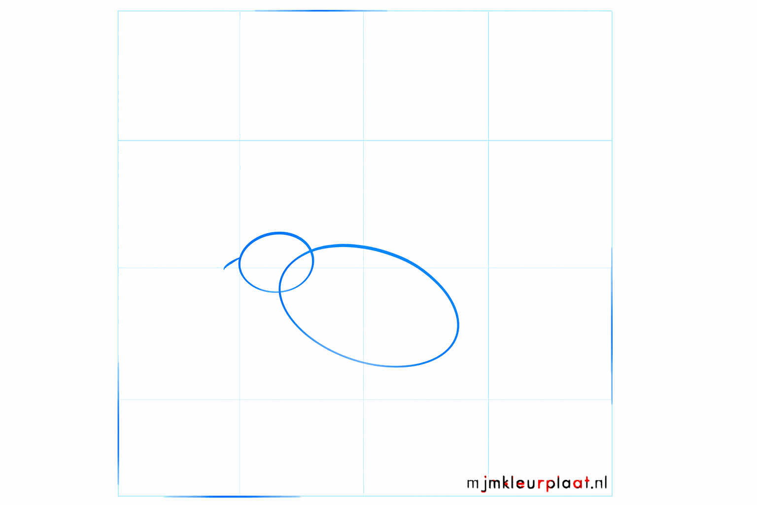 Basic shapes of a titmouse: a small circle and a slanted oval.