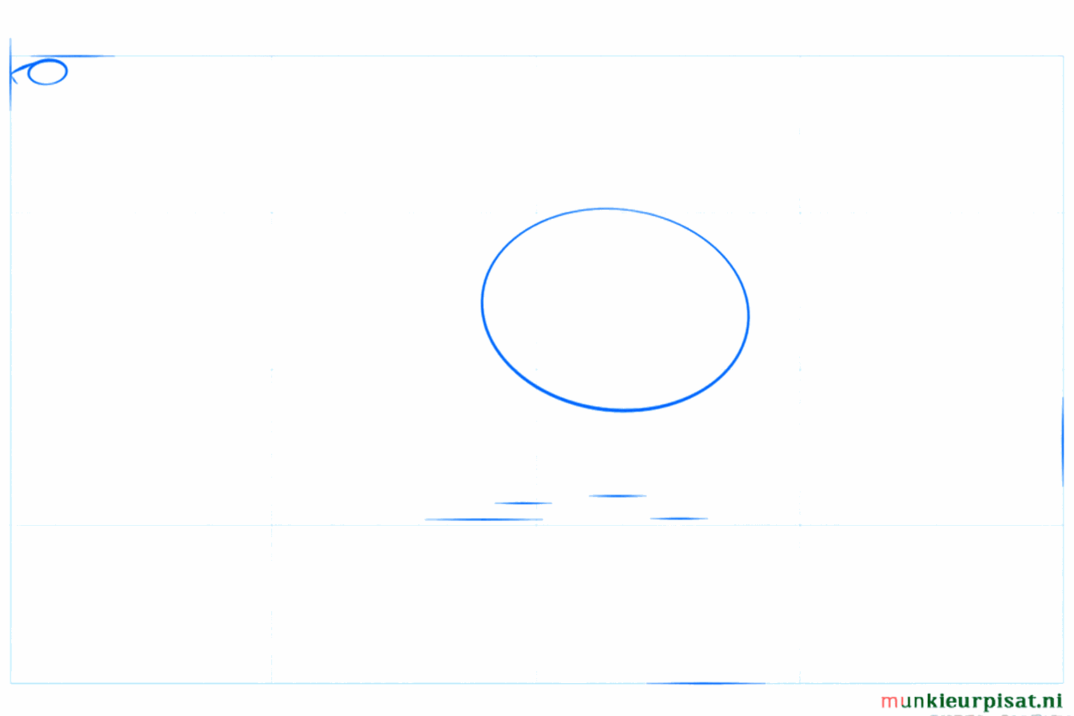 Basisvormen van een Diplodocus: een grote ovaal voor het lijf en een kleine cirkel voor de kop.