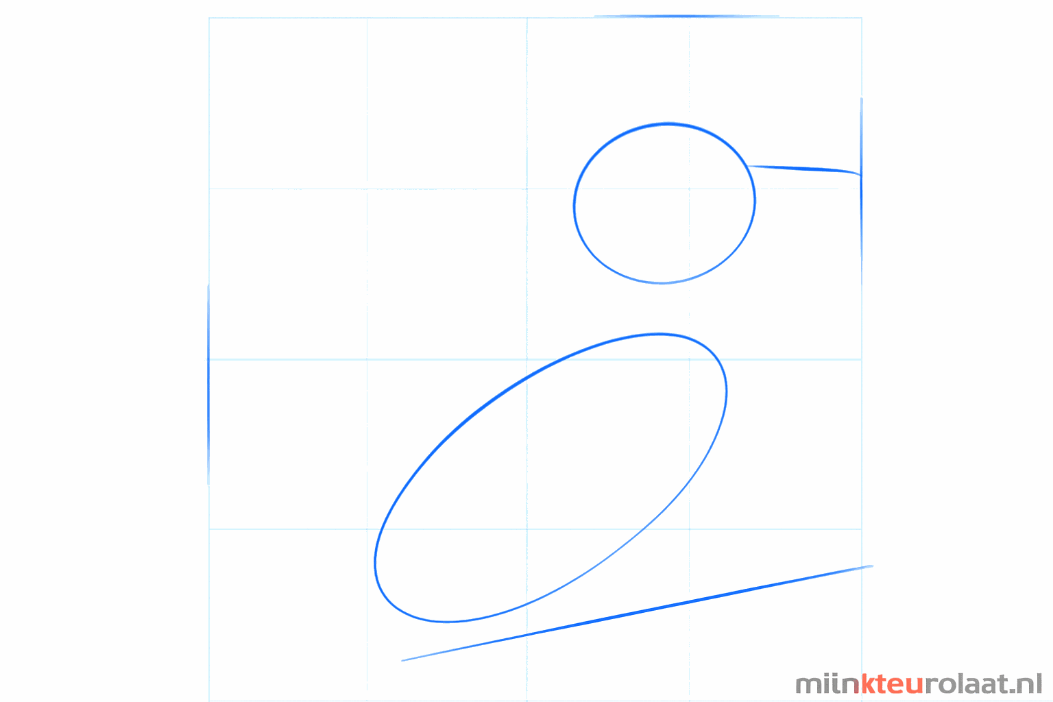 Draw a circle and an oval for the base of the kingfisher on a branch.