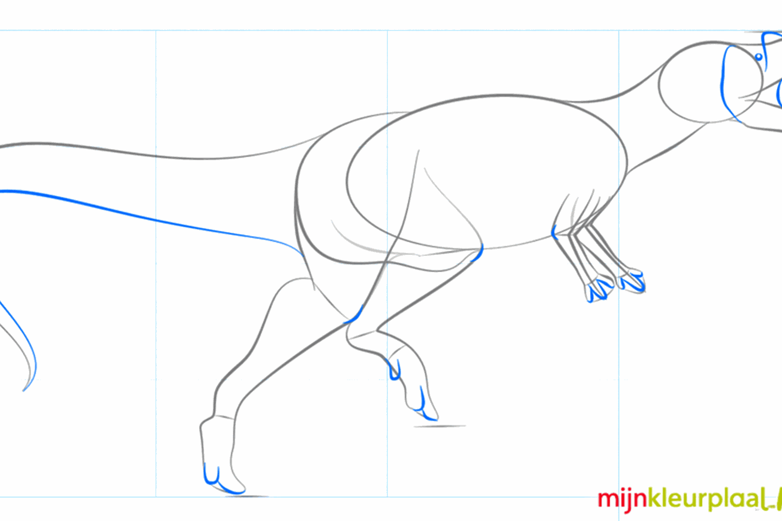 Een oogje en een dikke staart toevoegen aan de tekening.