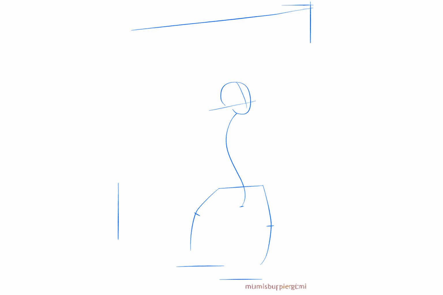 Basisvormen voor de kop en het lijf van de orang-oetan met een middellijn.