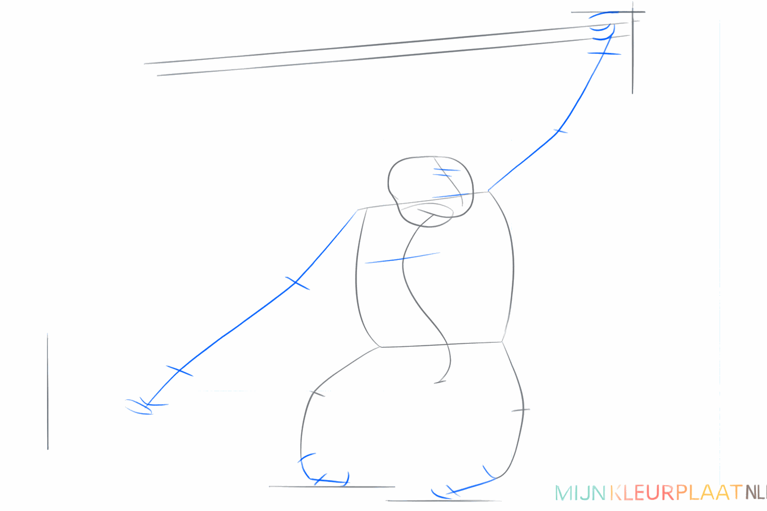 Hulpcirkels voor de gewrichten, handen en de snuit van de aap.