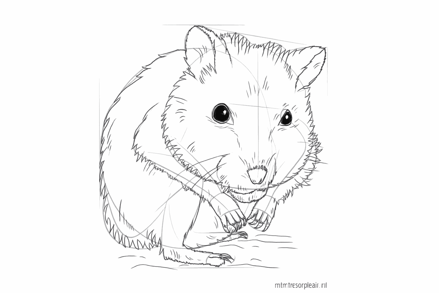 Details zoals nageltjes en korte streepjes voor een pluizige vacht.