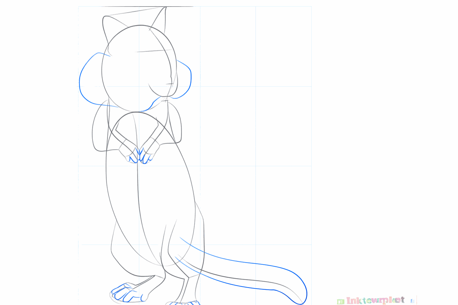 Dikke ronde wangen en twee spitse oortjes op de kop van de eekhoorn.