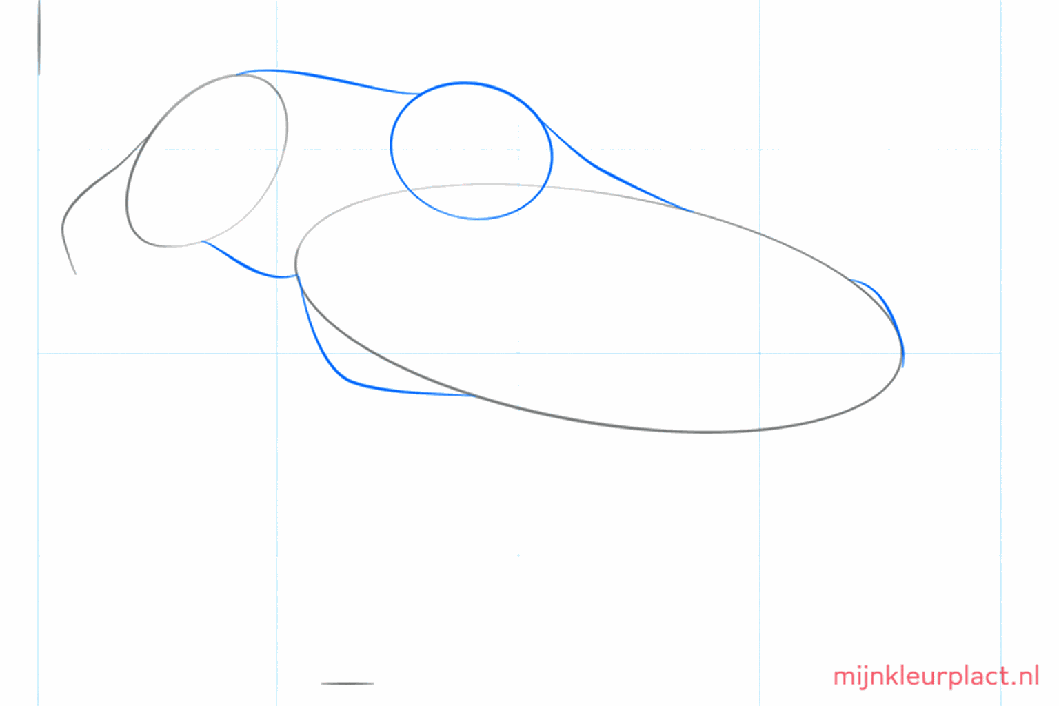 Teken de nek en de omtrek van het lichaam van de eland.