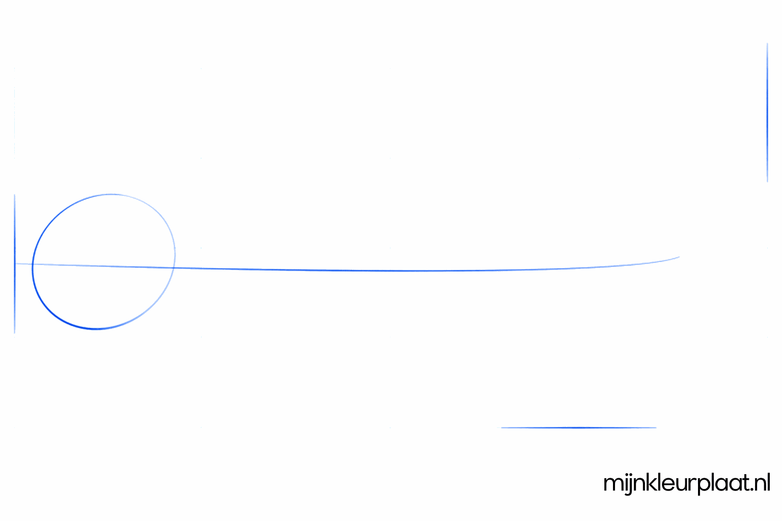 Stap 1: Teken een liggend ovaal voor de kop van de keizersvis.