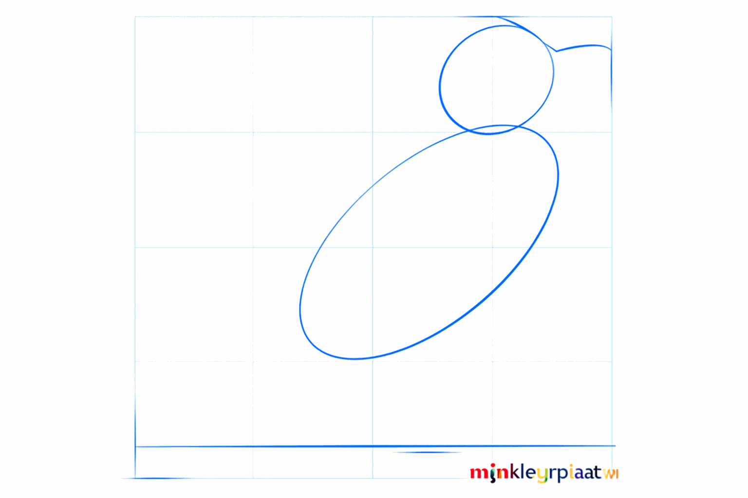 Basic shapes of a bird: a small circle above a larger oval.