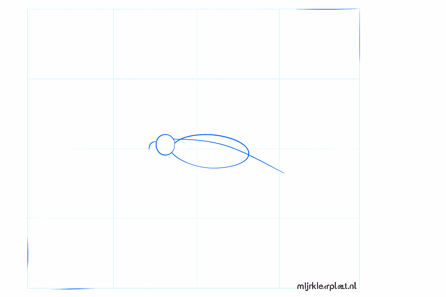 Basic shapes of a golden eagle with a circle for the head and a large oval for the body.