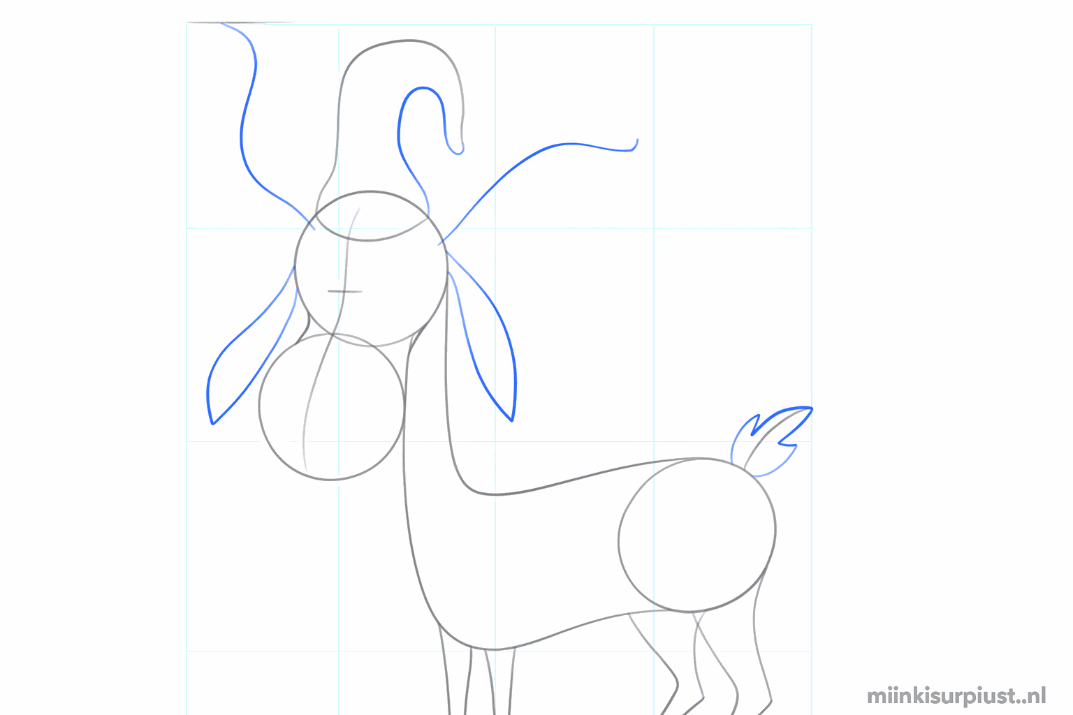 Reindeer with hooves, ears, and the beginning of a Santa hat.