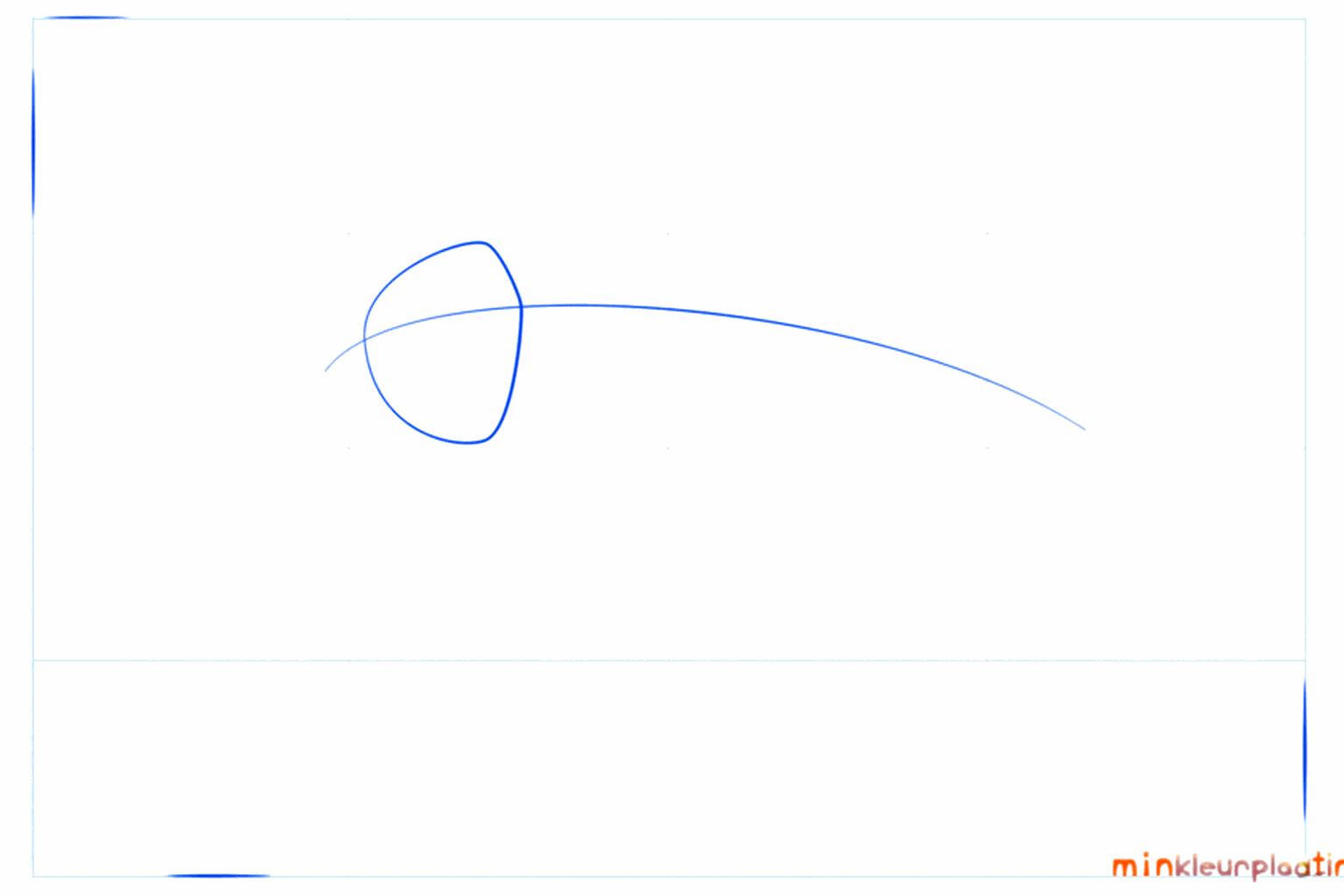 Basisvorm van een kakkerlak met een ovaal en een middellijn.