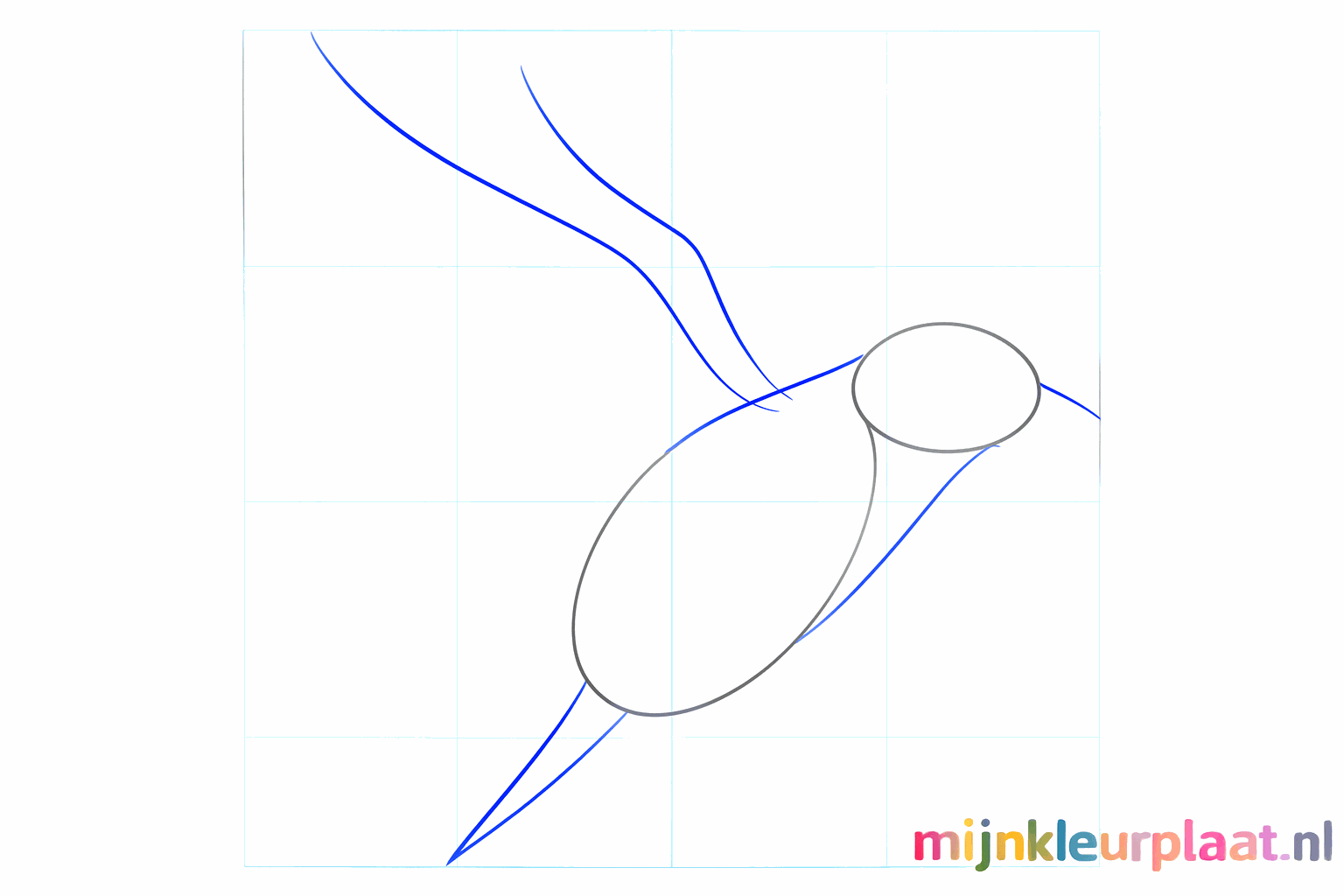 Connect the head and the body with lines for the neck.