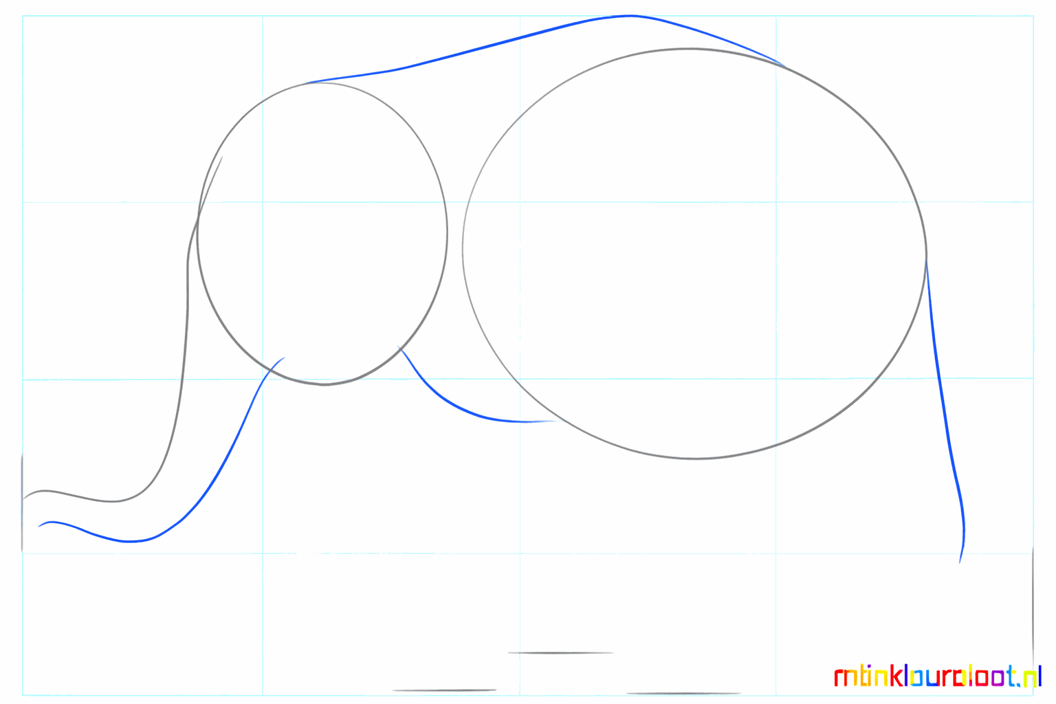 De slurf en de nek van het olifantje krijgen vorm.