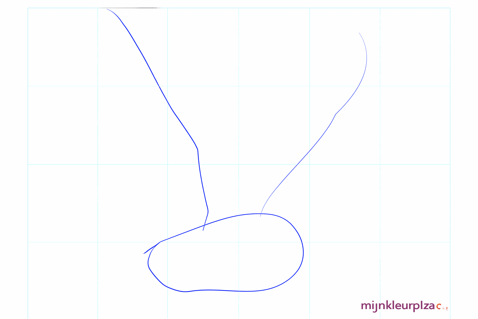 Basic shapes for the body and tail of the barn owl below the head.