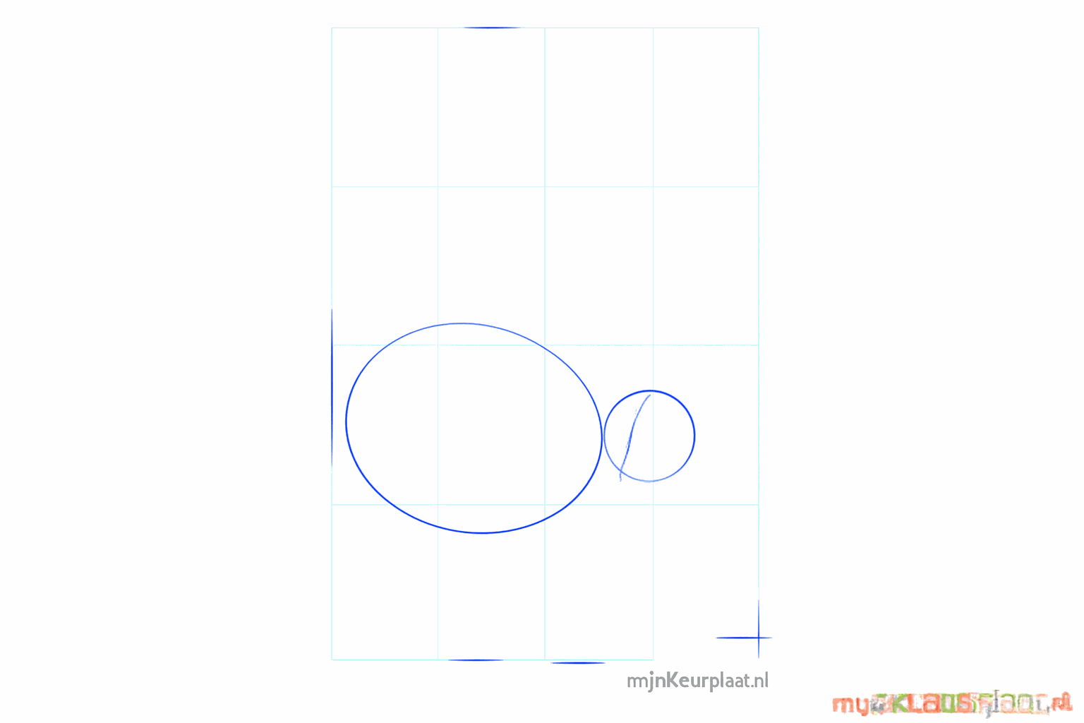 Basic shapes of a lemur: a small circle and a large oval.