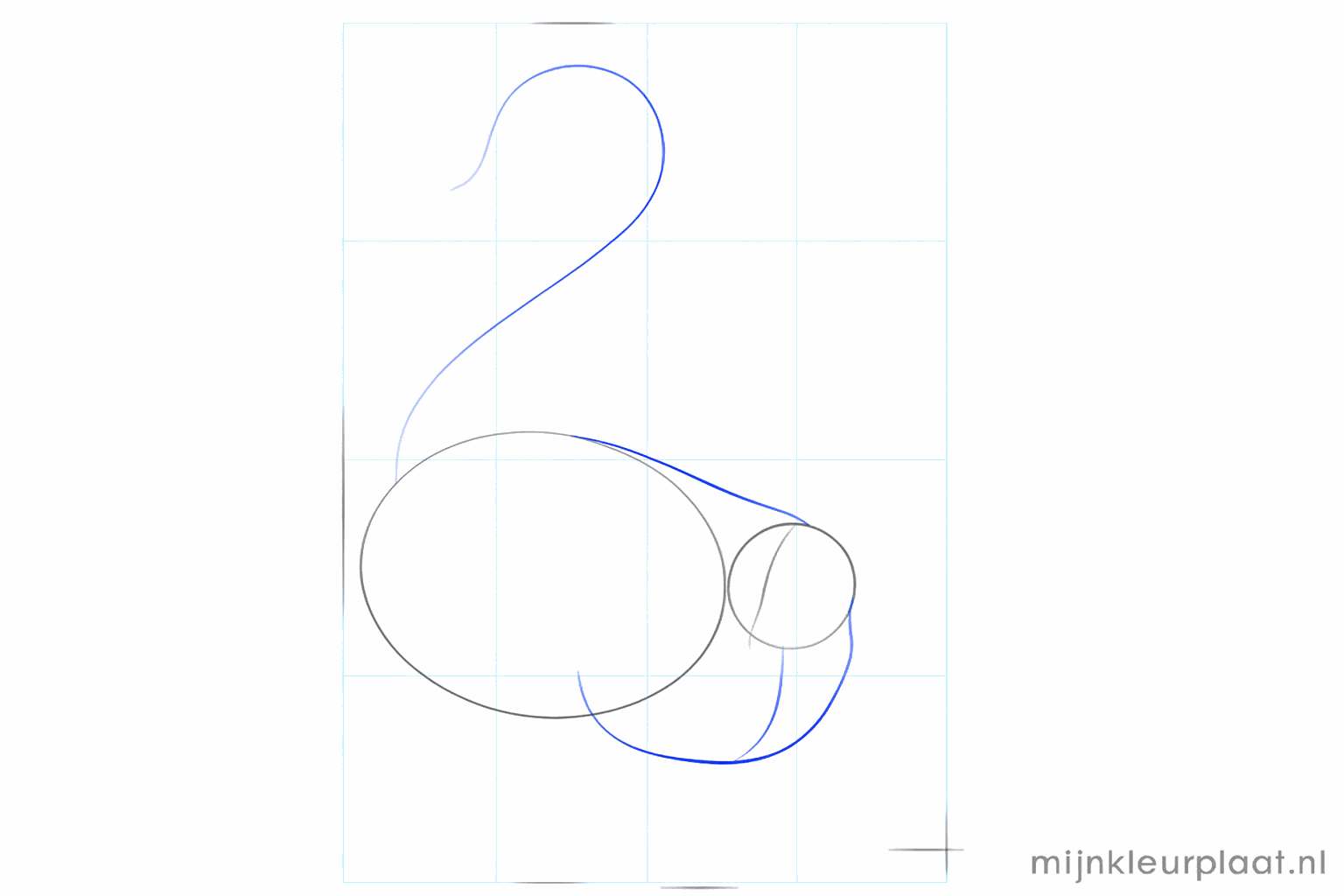 The neck lines and a long curved line for the lemur's tail.