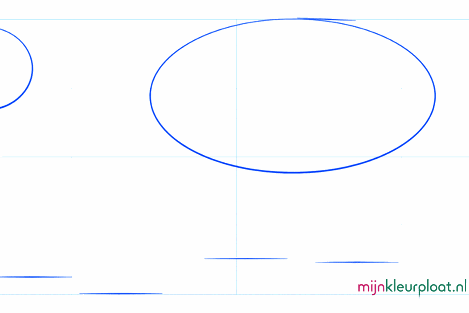Basic shapes of a honey badger: a large oval and a small circle.