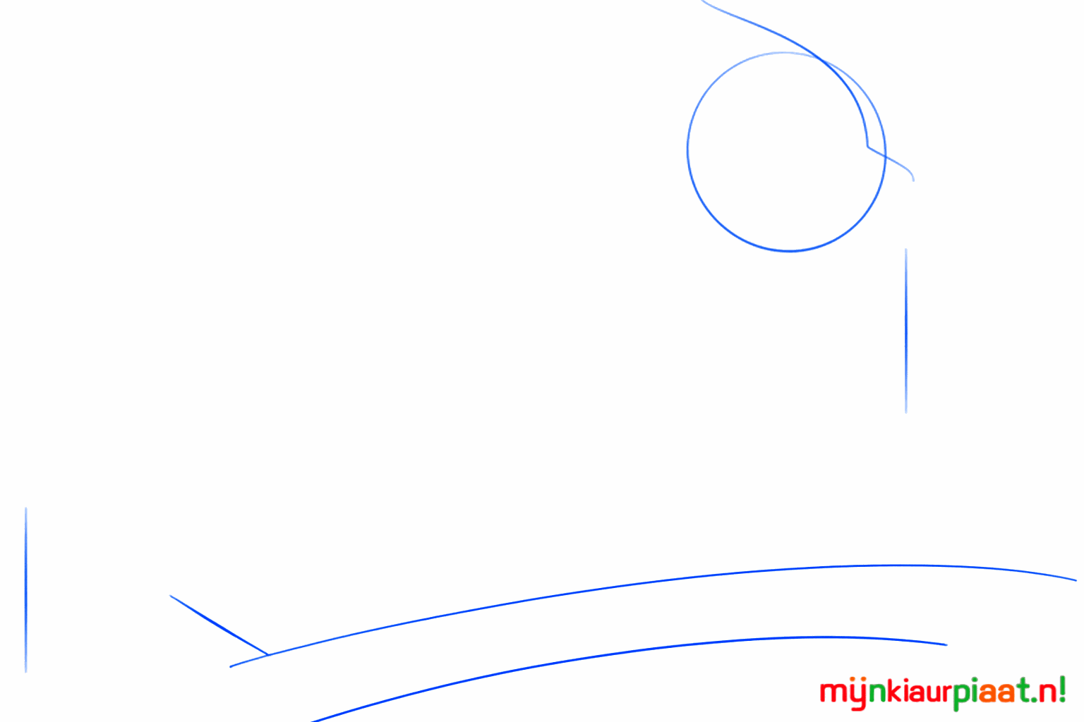 A diagonal line with a small circle above it for the blue jay's head.