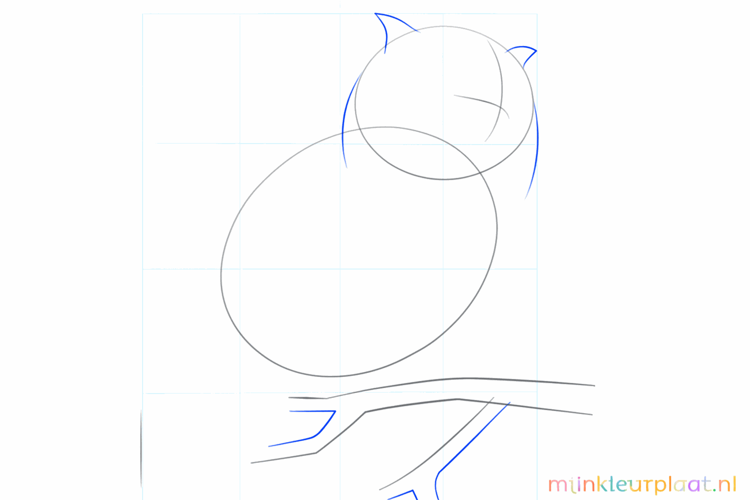 The shape of the owl's head with two small pointed ears.