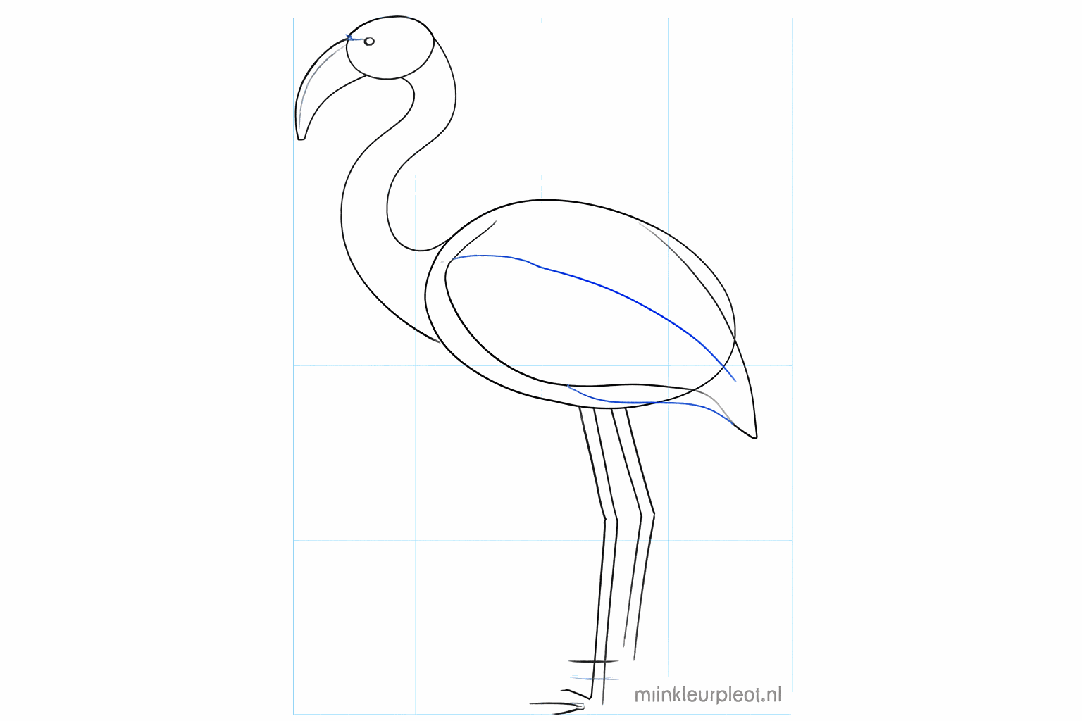 A line for the wing on the body and details on the beak.