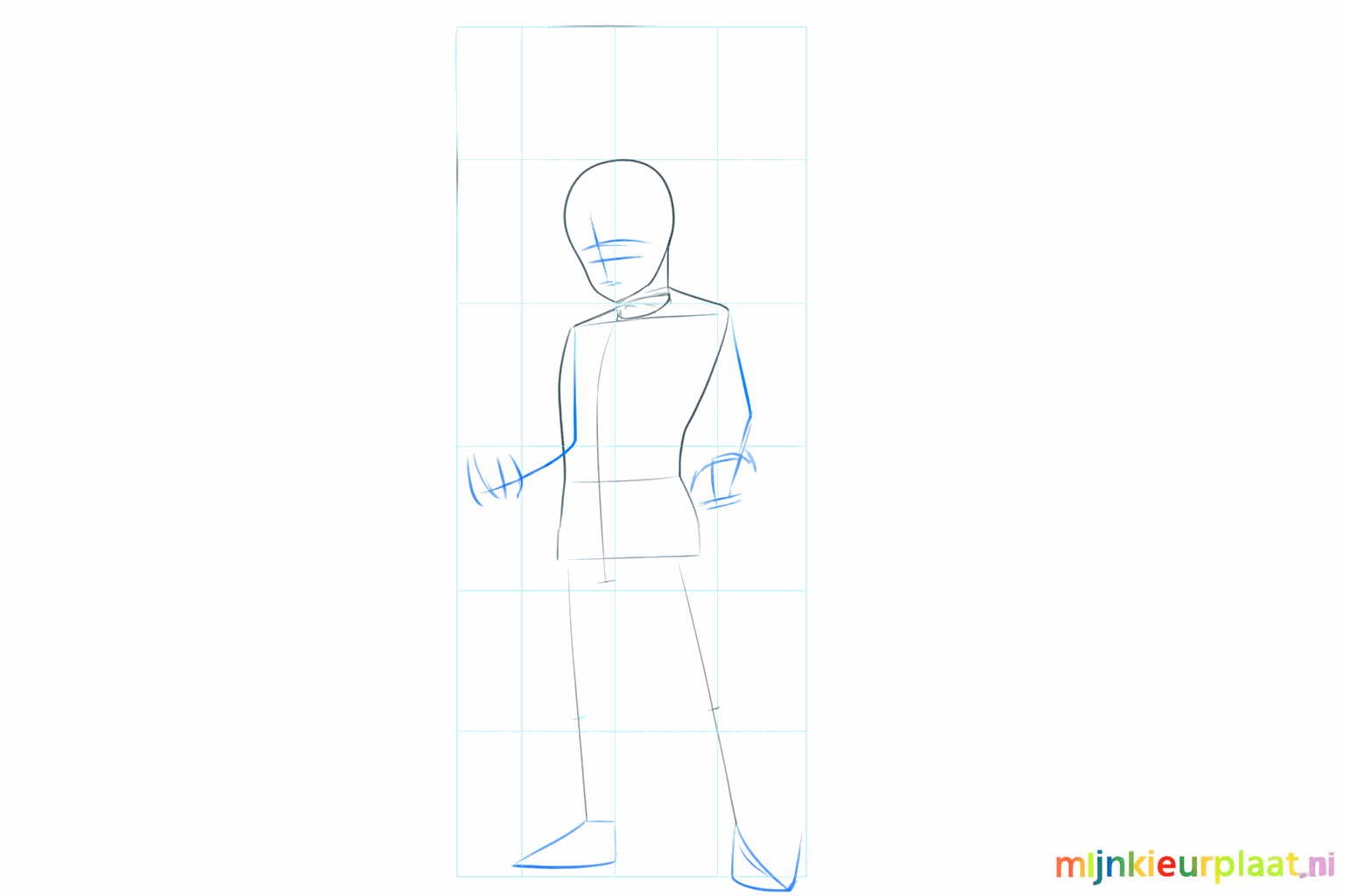 Lines for Gohan's arms and legs with joint points.