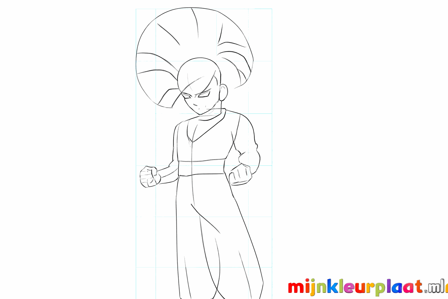 Gohan's face with eyes and a small nose.