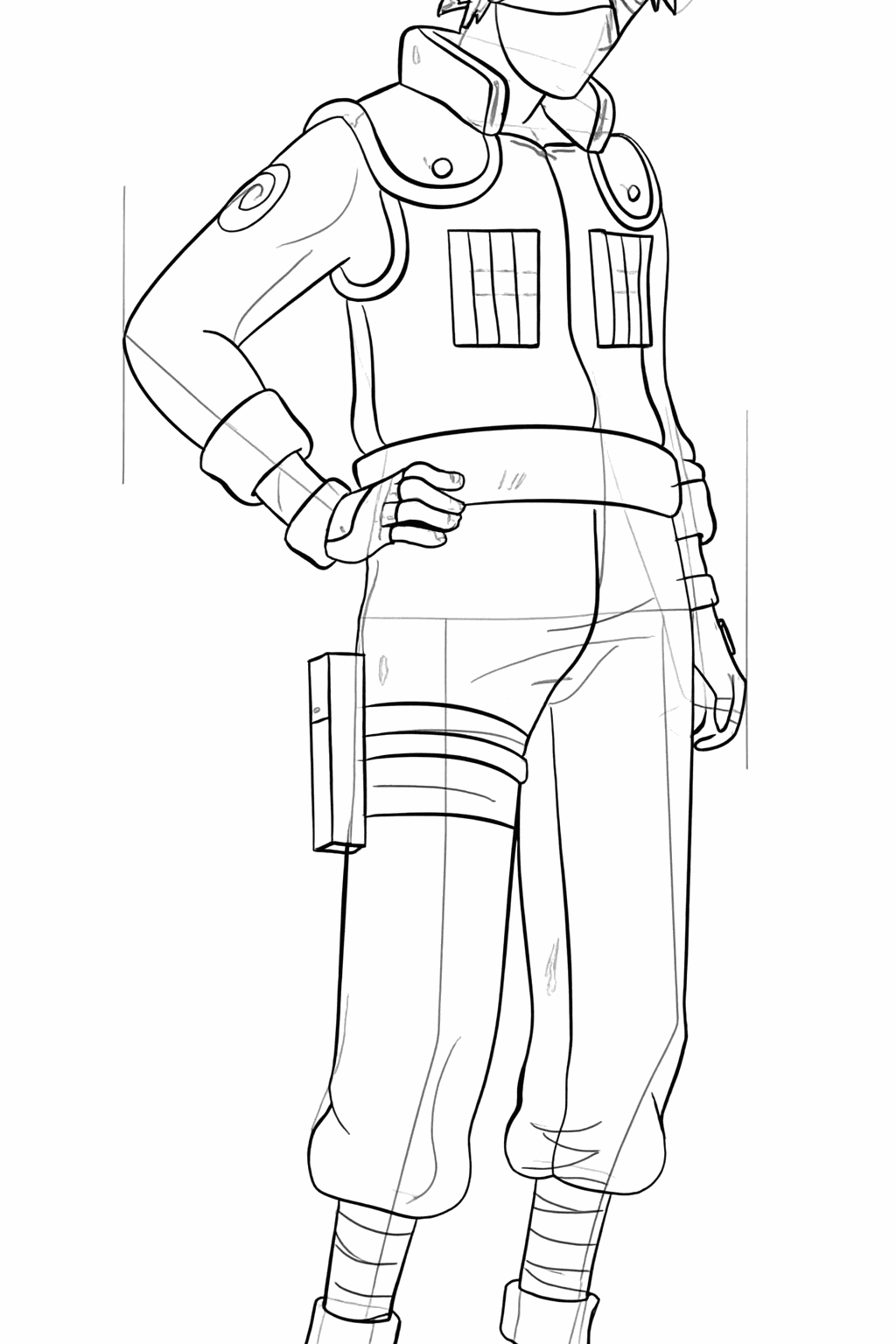 Clothing details and extra hair lines for a real anime effect.