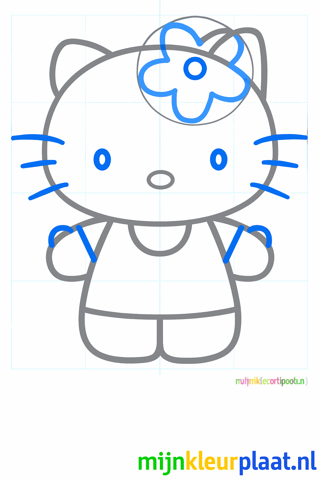 Details of the flower by the ear and a semi-circular line for the collar of the clothing.