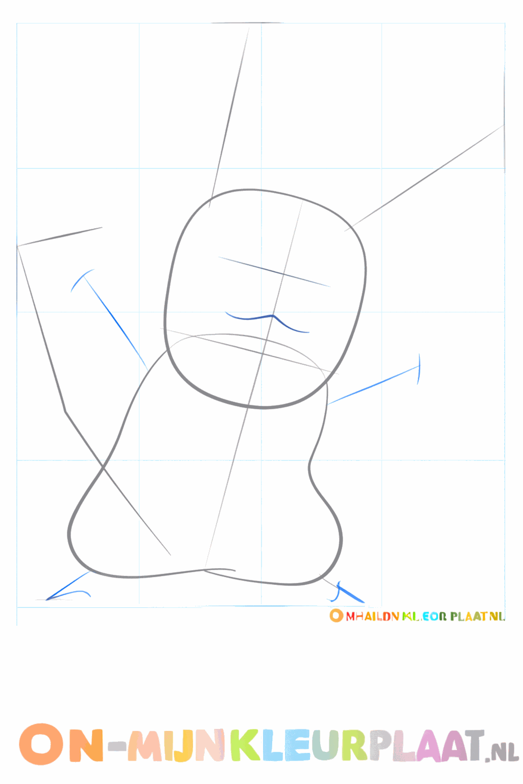 Long ears and a curved line for the Pokémon's tail.