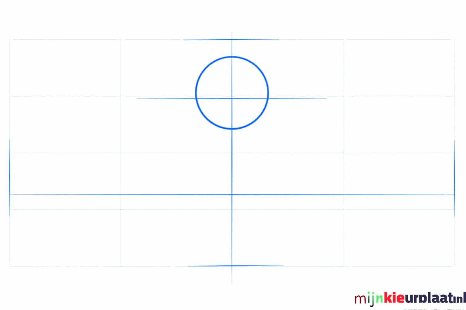 Een verticale lijn met een kleine liggende ovaal bovenaan voor het hoofd.